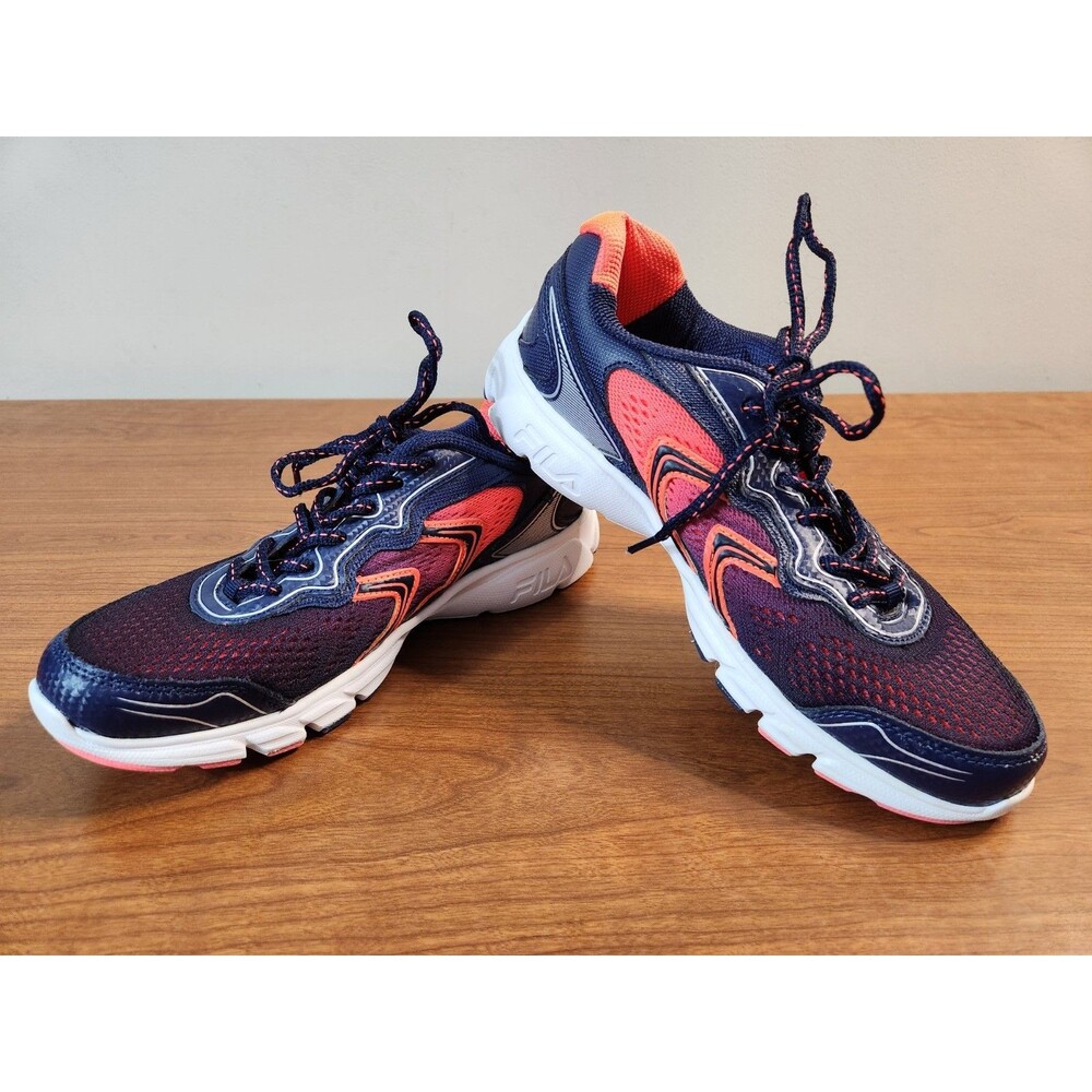 Fila Stellaray Blue Orange Low Top Size 8.5 Womens Running Shoes ~ 5SR20879-423